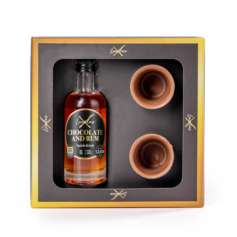 Lucela's Chocolate & Rum 50ml + Milk chocolate cups